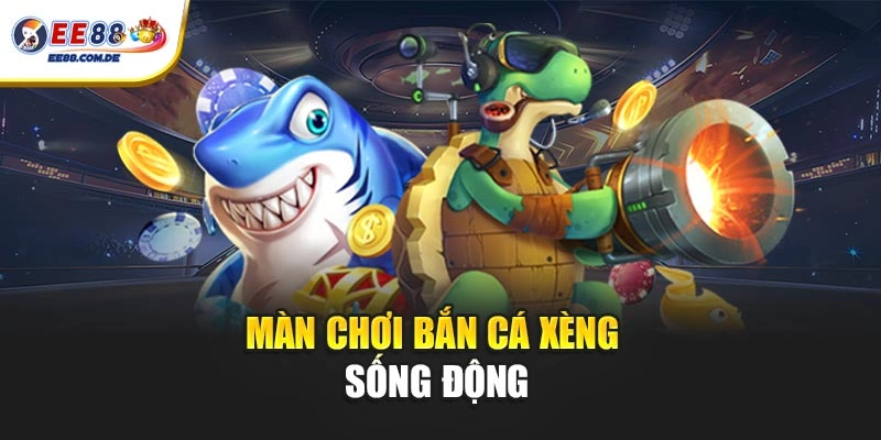Màn chơi bắn cá xèng được thiết kế sinh động, rõ nét